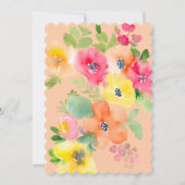 Invitation Boho romantique audacieux rose floral arc nuptiale (Dos)