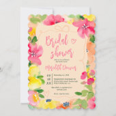Invitation Boho romantique audacieux rose floral arc nuptiale (Devant)