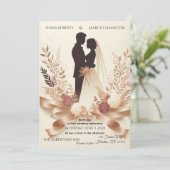 Invitation Boho Romantique Floral Rustique Élégant Mariage (Debout devant)