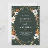 Invitation Boho romantique foncé Mariage botanique floral (Devant)