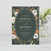 Invitation Boho romantique foncé Mariage botanique floral (Debout devant)