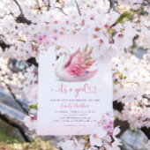 Invitation boho rose aquarelle floral c'est un baby shower fi