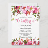 Invitation Boho Rose Aquarelle Florale Typographie Mariage (Devant)
