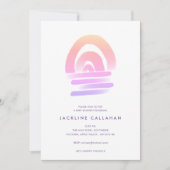 Invitation Boho Rose Aquarelle Rainbow Baby Girl Douche (Devant)