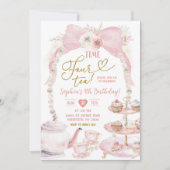 Invitation Boho Rose Arc En Ciel Temps Quatre Thé Anniversair (Devant)