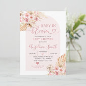 Invitation Boho Rose Arc Floral Baby dans Baby shower en Fleu (Debout devant)