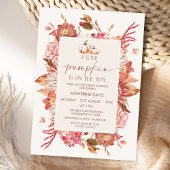 Invitation Boho rose Brown Automne Petit Baby shower Citrouil