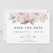 Invitation Boho Rose Brown Mariage Floral Enregistrer La Cart (Devant)