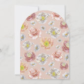 Invitation Boho rose Bunny Amour Aquarelle Mariage Floral (Dos)