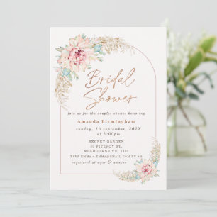 Invitation Boho Rose Cactus Rose Gold Enterrement de Vie de J