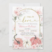 Invitation Boho rose Citrouille floral chute dans l'amour Dou (Devant)