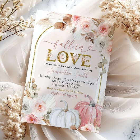 Invitation Boho Rose Citrouille Tombez Amoureux Enterrement d