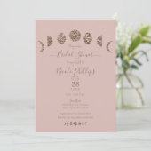 Invitation Boho Rose Clair Phases Lunaires Mariage Moderne Cé (Debout devant)