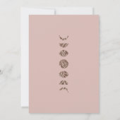 Invitation Boho Rose Clair Phases Lunaires Mariage Moderne Cé (Dos)