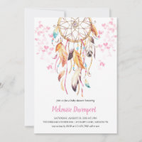 Boho rose Coeur rose Dreamcatcher Baby shower fill