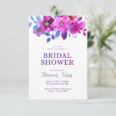 Invitation Boho rose douche à nuptiale fleurie (Debout devant)