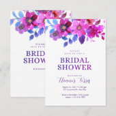 Invitation Boho rose douche à nuptiale fleurie (Devant / Derrière)