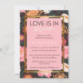 Invitation Boho rose et Brown Floral Brida Douche (Devant)