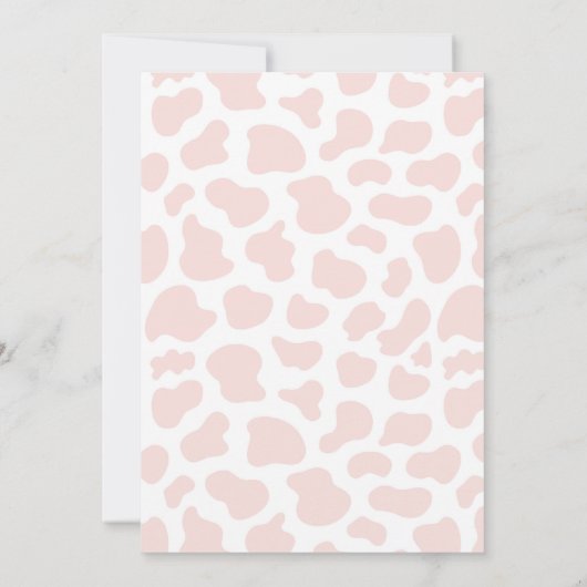 Invitation Boho Rose Et Or Florals Vache Anniversaire (Dos)