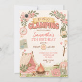 Invitation Boho Rose Faisons du Glamping Anniversaire (Devant)