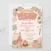 Invitation Boho Rose Fête d'anniversaire fille campement dans (Devant)