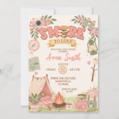 Invitation Boho Rose Fête de Bébé Smore To Love (Devant)