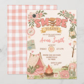 Invitation Boho Rose Fête de Bébé Smore To Love (Devant / Derrière)