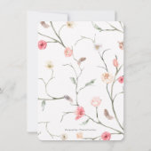 Invitation boho rose floral chic floral nuptiale (Dos)