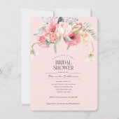 Invitation boho rose floral chic floral nuptiale (Devant)