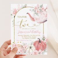 Boho Rose Floral Citrouille Thé Pour Deux Automnes