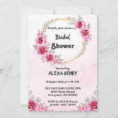 Invitation Boho rose floral élégant (Devant)