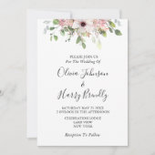 Invitation Boho Rose Floral Eucalyptus Mariage de verdure (Devant)