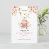 Invitation Boho rose Floral Nous pouvons Bearly Wait Baby sho (Debout devant)