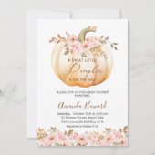 Invitation Boho rose Floral Petit Baby shower Citrouille (Devant)