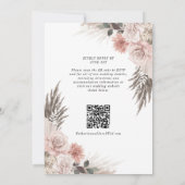 Invitation Boho rose Floral QR Code RSVP Mariage (Dos)