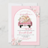 Invitation Boho rose Floral Sweet Citrouille Baby shower de c (Devant)