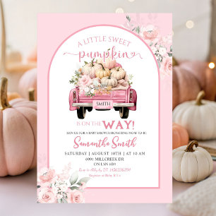 Invitation Boho rose Floral Sweet Citrouille Baby shower de c
