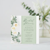 Invitation Boho Rose florale blanche | Fête des mariées Eucal (Debout devant)