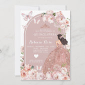 Invitation Boho Rose Gold Mexicaine fille Princesse Quinceañe (Devant)