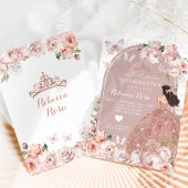 Invitation Boho Rose Gold Mexicaine fille Princesse Quinceañe