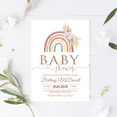 Invitation Boho Rose Herbe des Pampas Arc-en-ciel