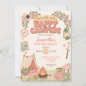 Invitation Boho Rose Joyeux Anniversaire Fille (Devant)