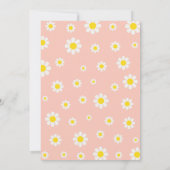 Invitation Boho rose mignonne Daisy Fleurs 1er anniversaire (Dos)