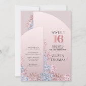 Invitation Boho rose or printemps arche fleurie cadre doux 16 (Devant)