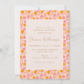 Invitation Boho Rose Orange Floral Cute Fête des mariées (Devant)