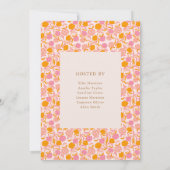 Invitation Boho Rose Orange Floral Noms des Hôtesses Enterrem (Dos)