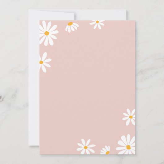 Invitation Boho rose pâle Daisy Premier anniversaire Invitati (Dos)