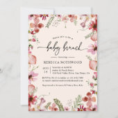Invitation Boho rose pâle Flore Bébé Brunch Douche (Devant)