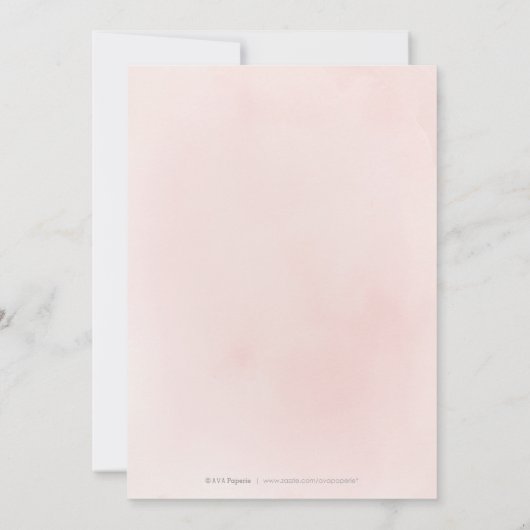 Invitation Boho rose pâle mariage à fleurs (Dos)