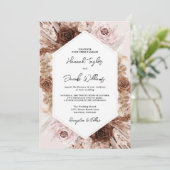 Invitation Boho rose pâle Pampas Grass Mariage Floral (Debout devant)